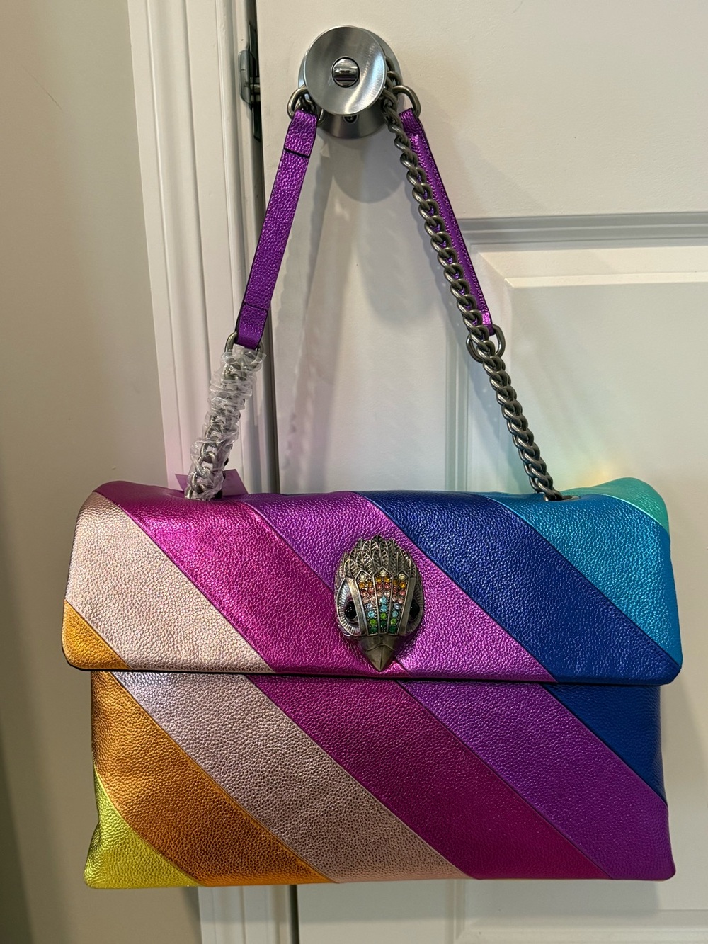 Kurt Geiger rainbow striped XXL Kensington